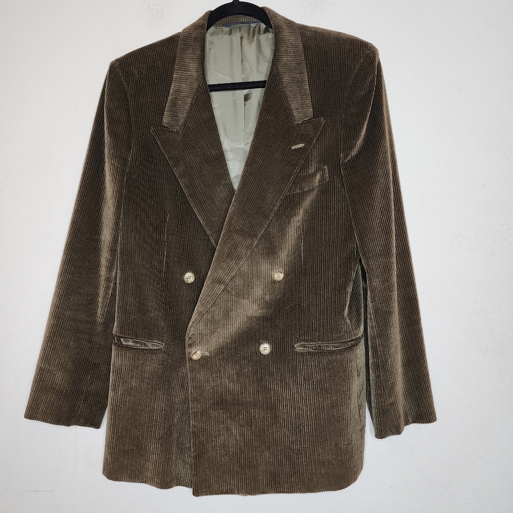 Men's Brown Double-Breasted Blazer